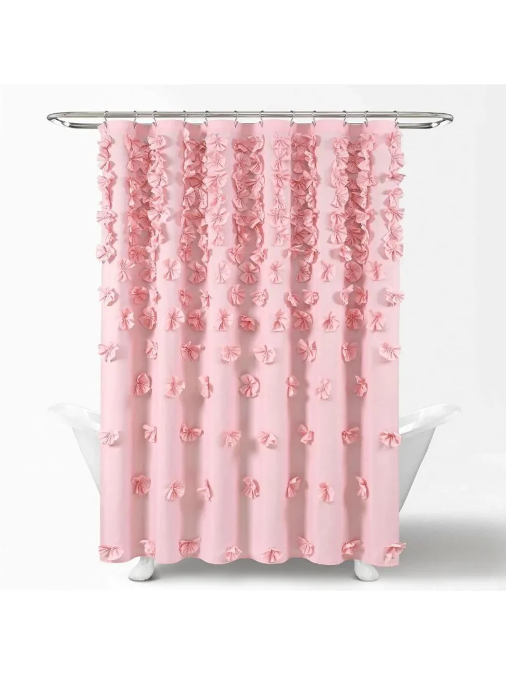 Chic Pink Bow Shower Curtain 72